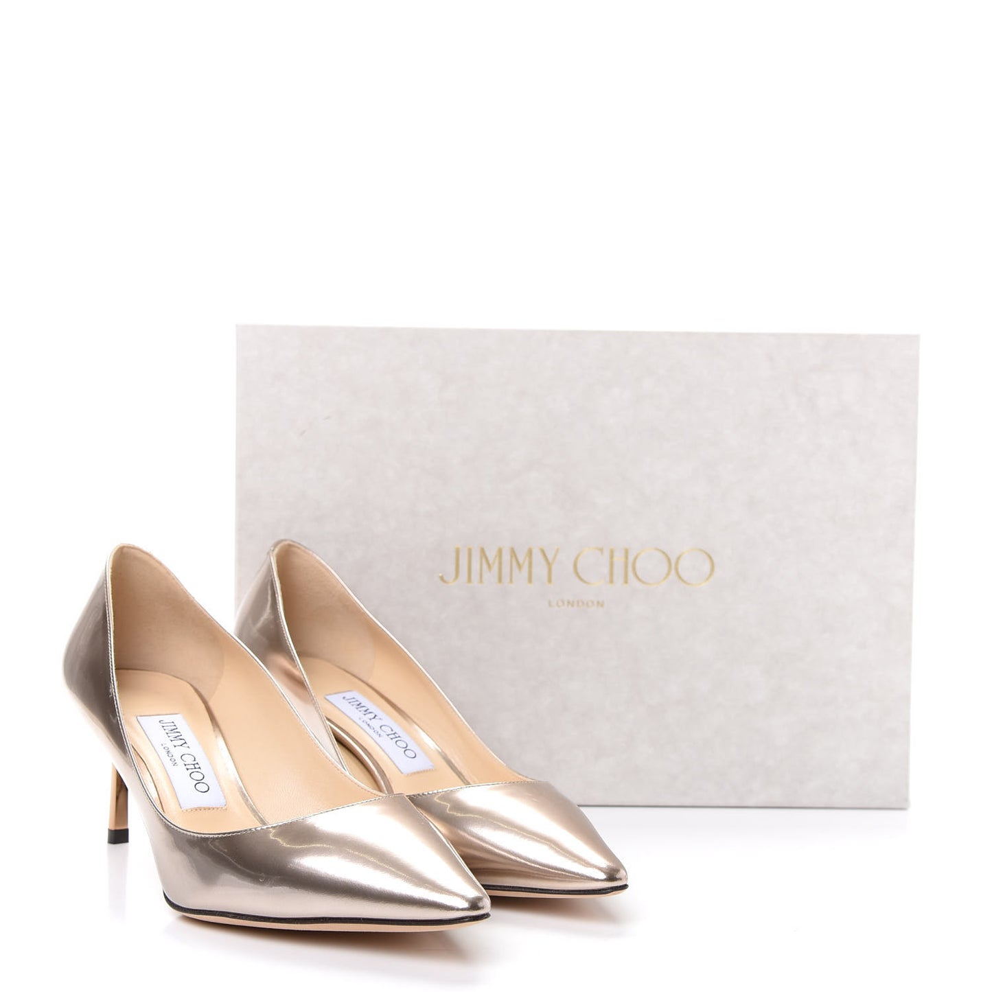 Metallic Mirror Calfskin Romy 60 Pumps 37 Gold