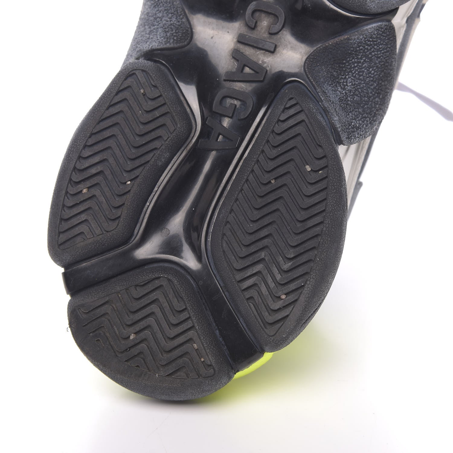 Balenciaga Nylon Suede Mens Triple S 2.0 Sneakers 40 Gris Black Jaune Fluo 12 of 14