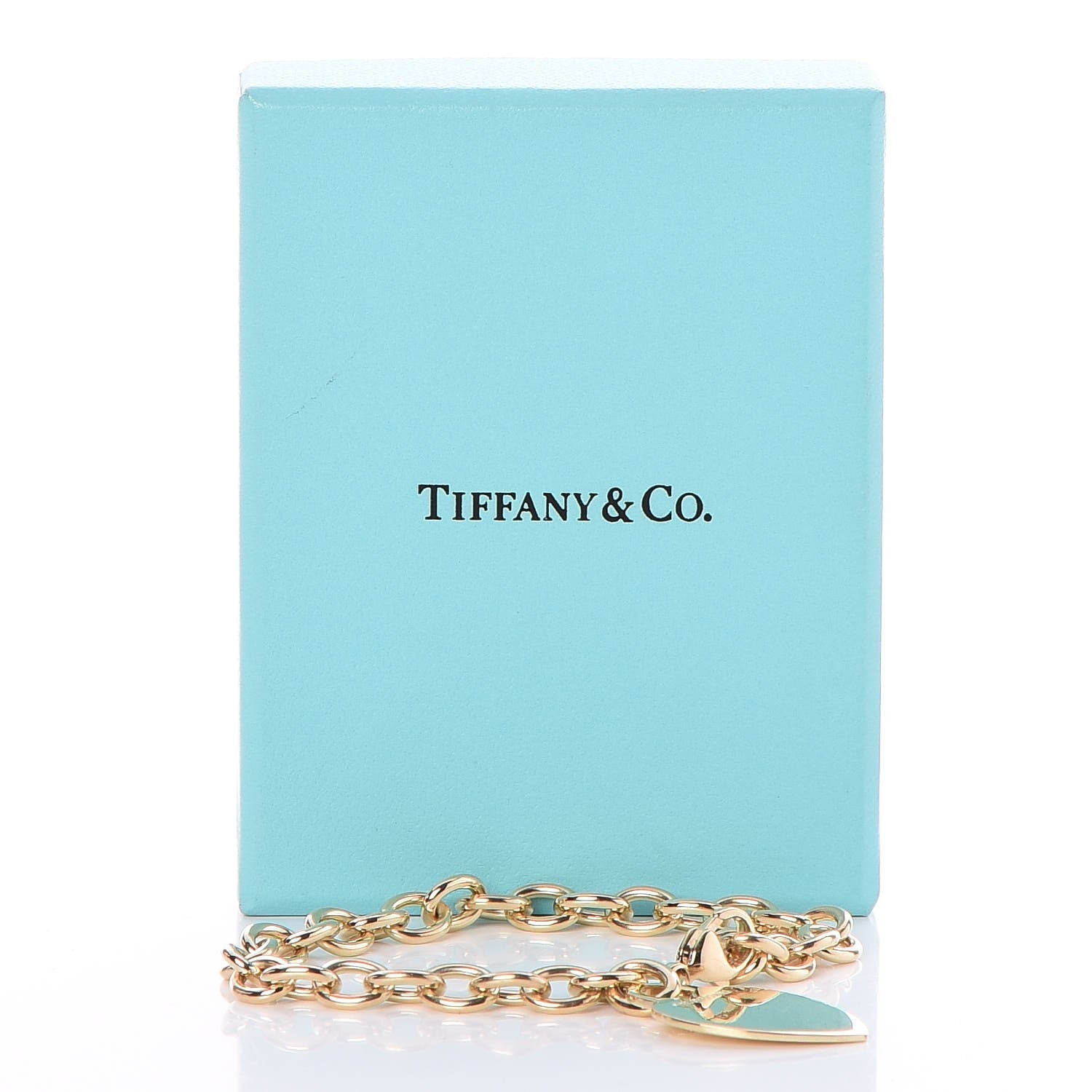 Tiffany 18K Yellow Gold Heart Tag Charm Bracelet 6 of 6