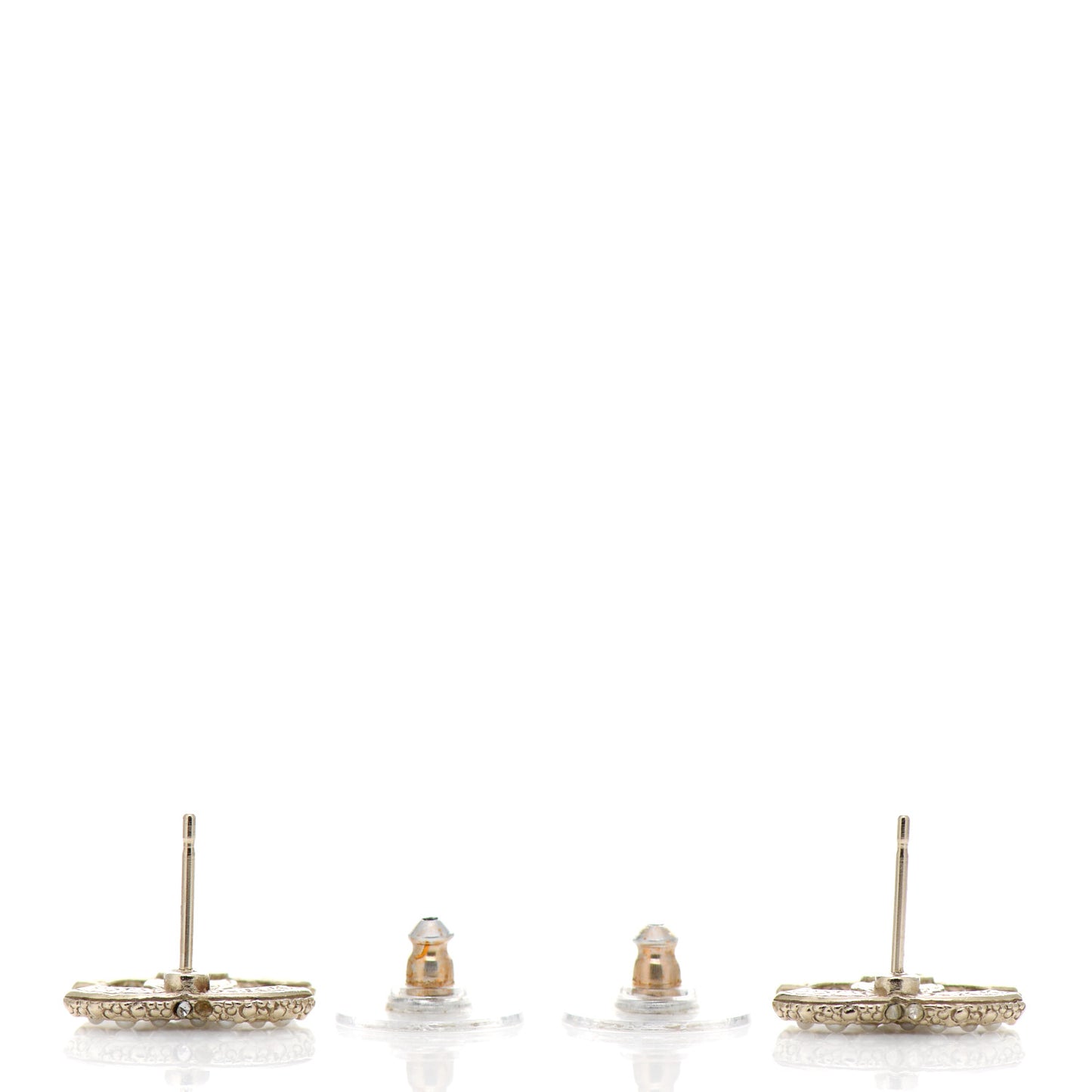 Pearl Crystal CC Earrings Light Gold