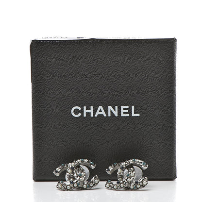 Chanel Pearl Resin Bead CC Earrings Silver Marine 6 of 6