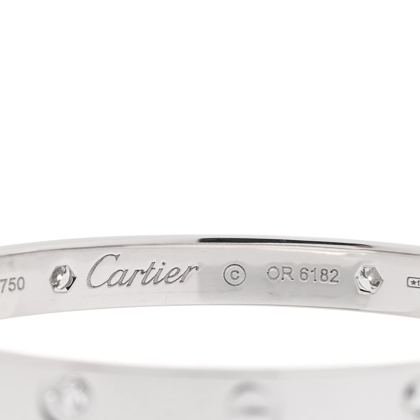 18K White Gold 4 Diamond LOVE Bracelet 16