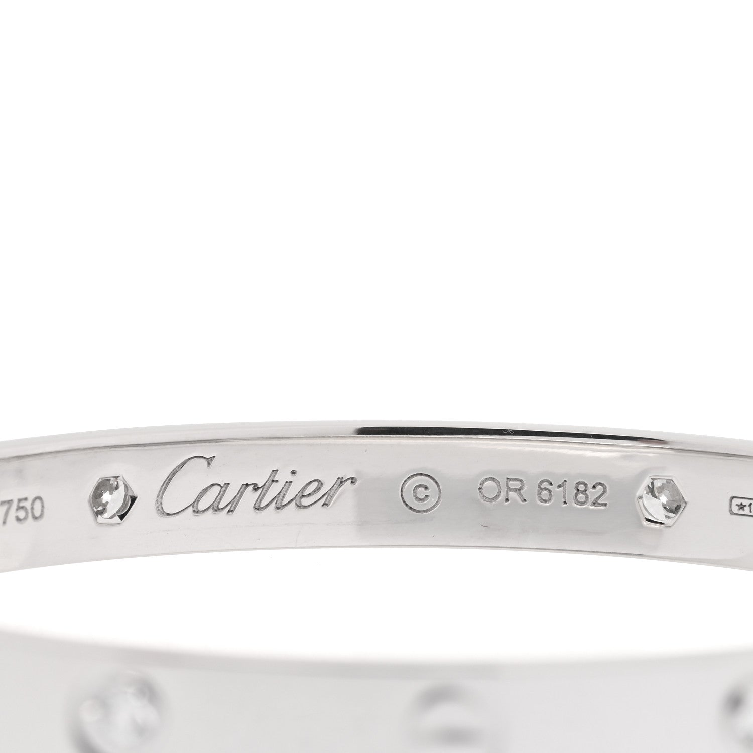 Cartier 18K White Gold 4 Diamond LOVE Bracelet 16 3 of 5