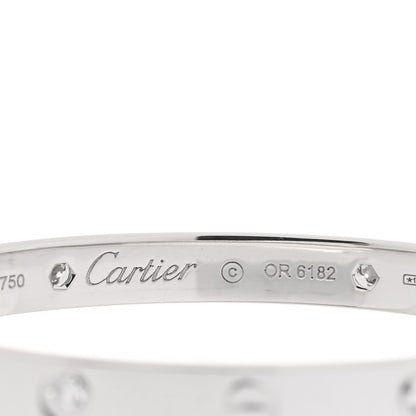 Cartier 18K White Gold 4 Diamond LOVE Bracelet 16 3 of 5