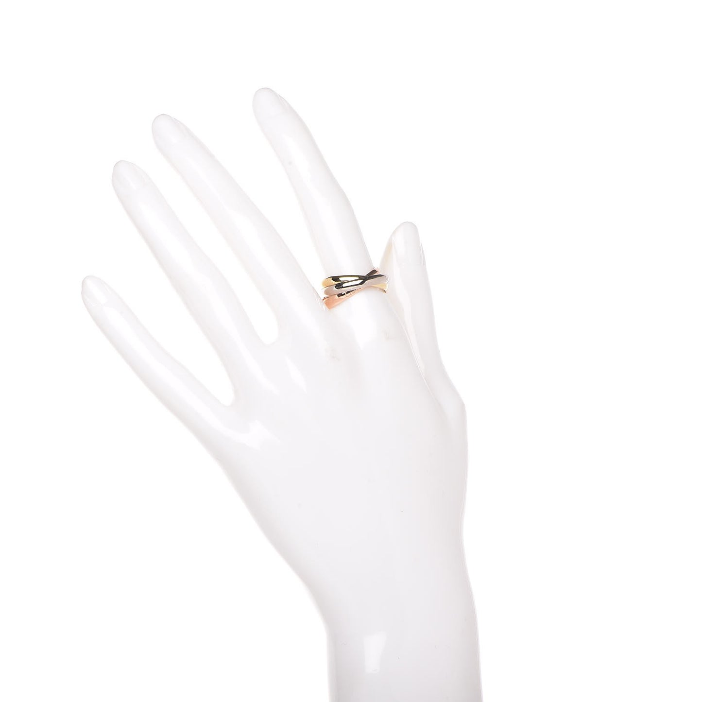 18K Pink Yellow White Gold Small Trinity Ring 54 6.75