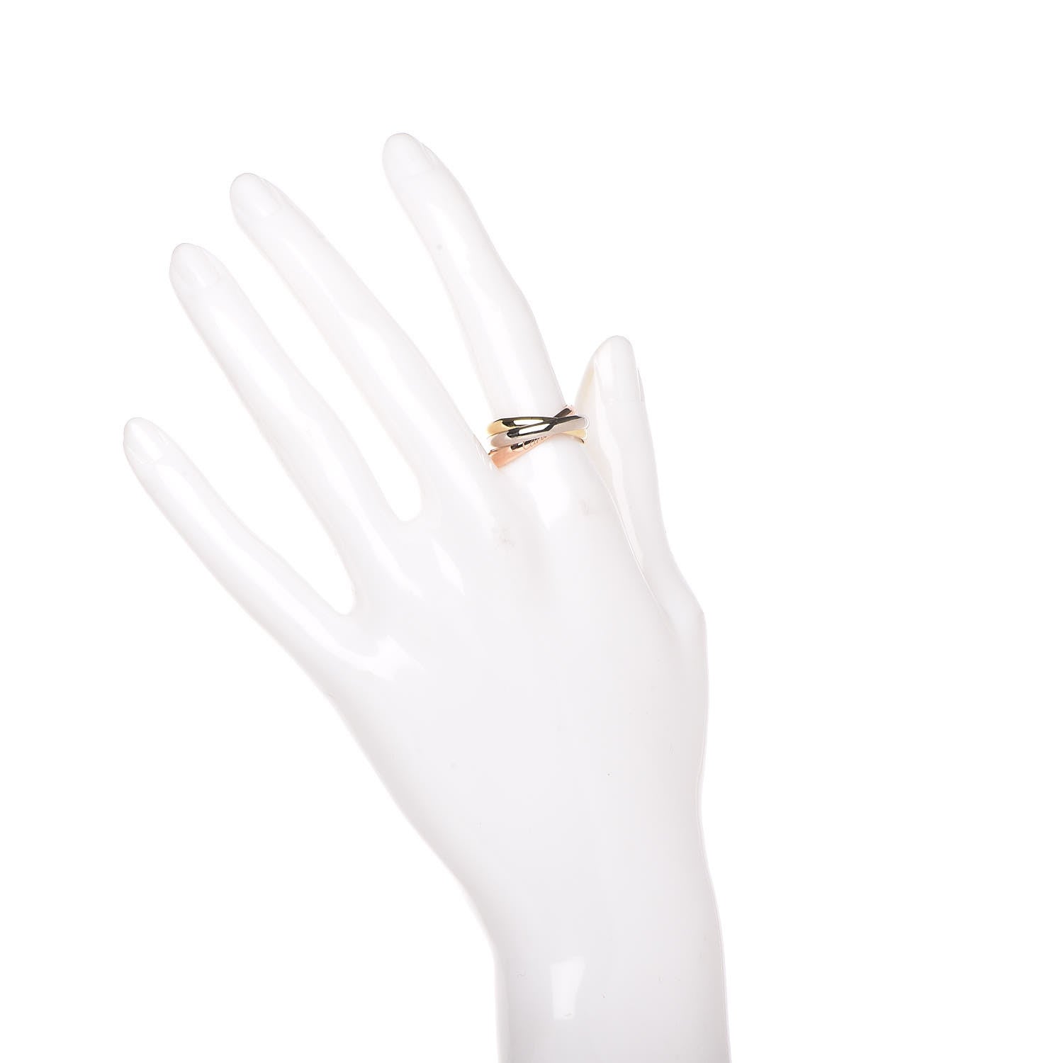 Cartier 18K Pink Yellow White Gold Small Trinity Ring 54 6.75 3 of 7