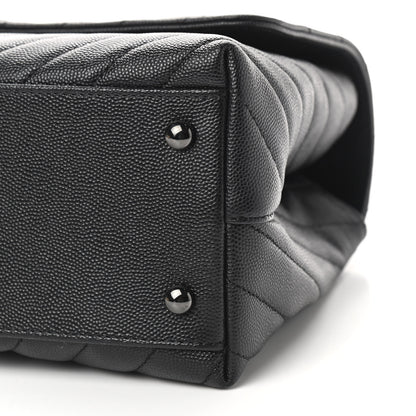 Chanel Caviar Chevron Quilted Small Coco Handle Flap So Black 9 of 9