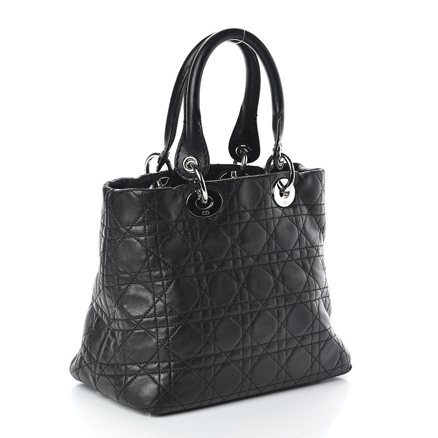 Christian Dior Lambskin Cannage Small Soft Lady Dior Tote Black 2 of 7