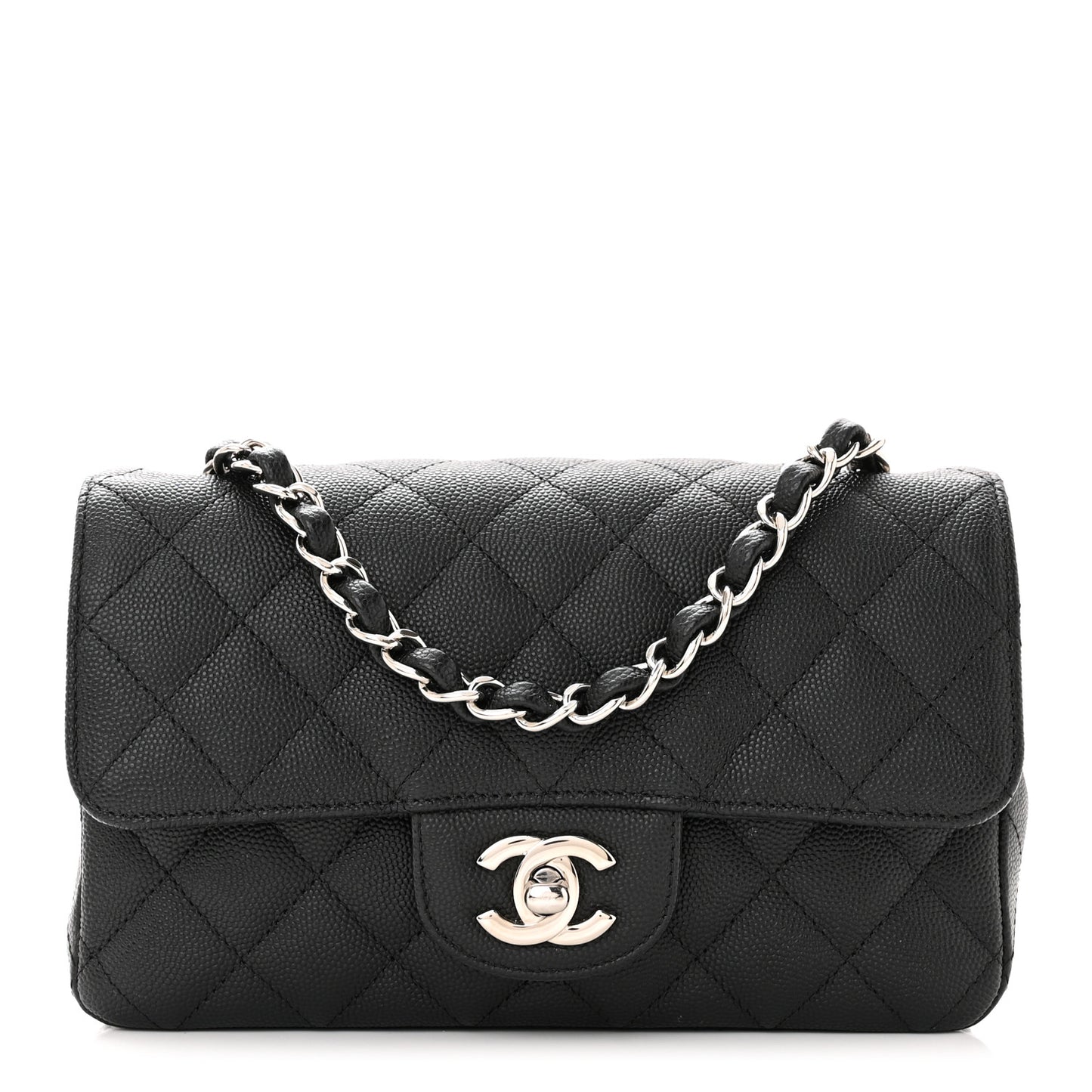 Caviar Quilted Mini Rectangular Flap Black