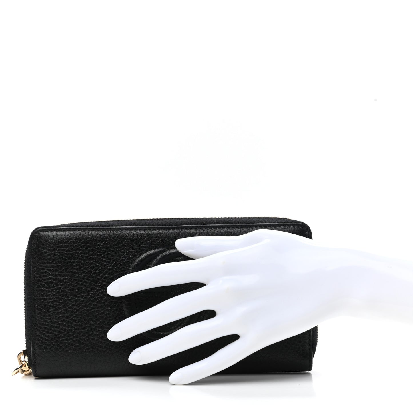 Pebbled Calfskin Soho Zip Around Wallet Black