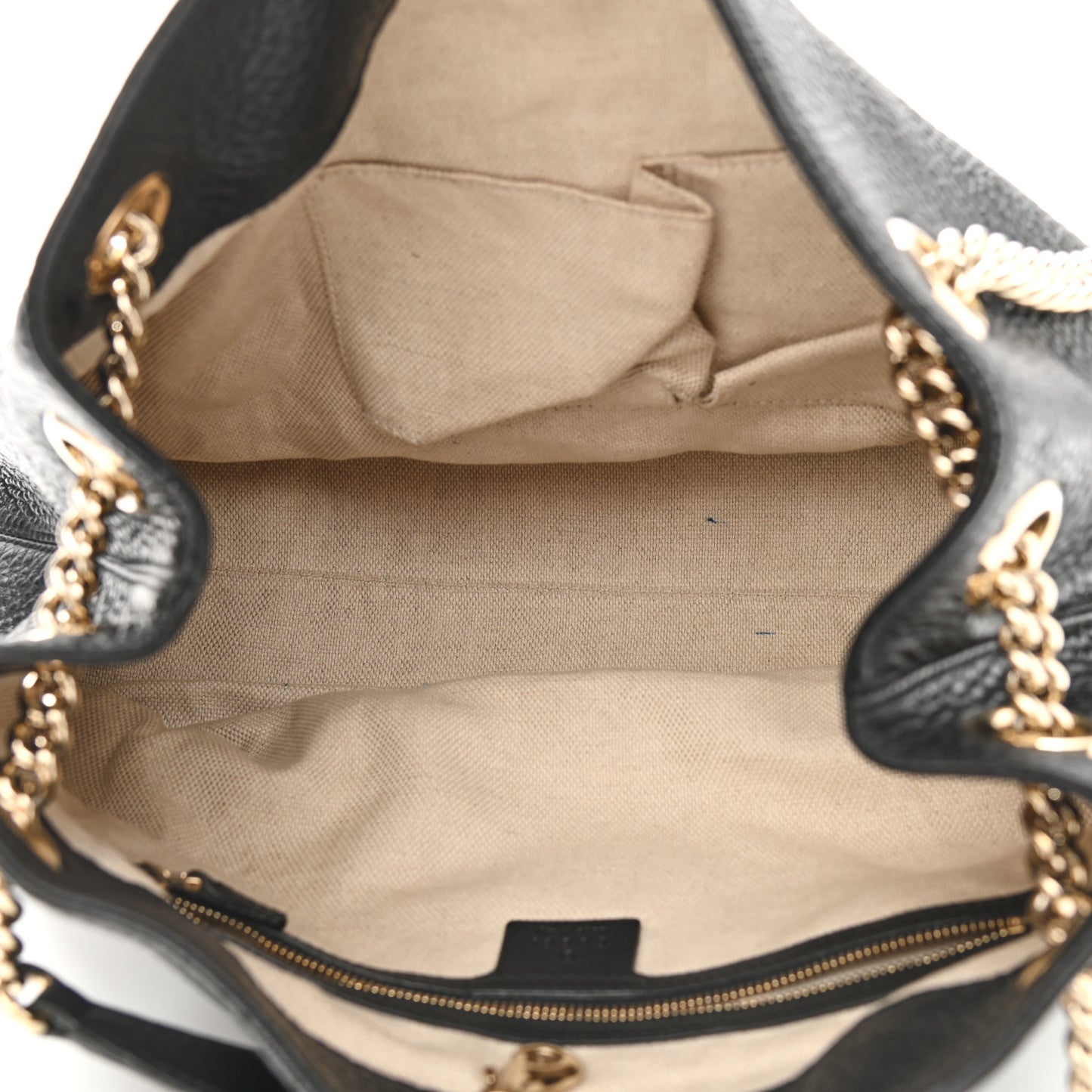 Pebbled Calfskin Medium Soho Chain Shoulder Bag Black