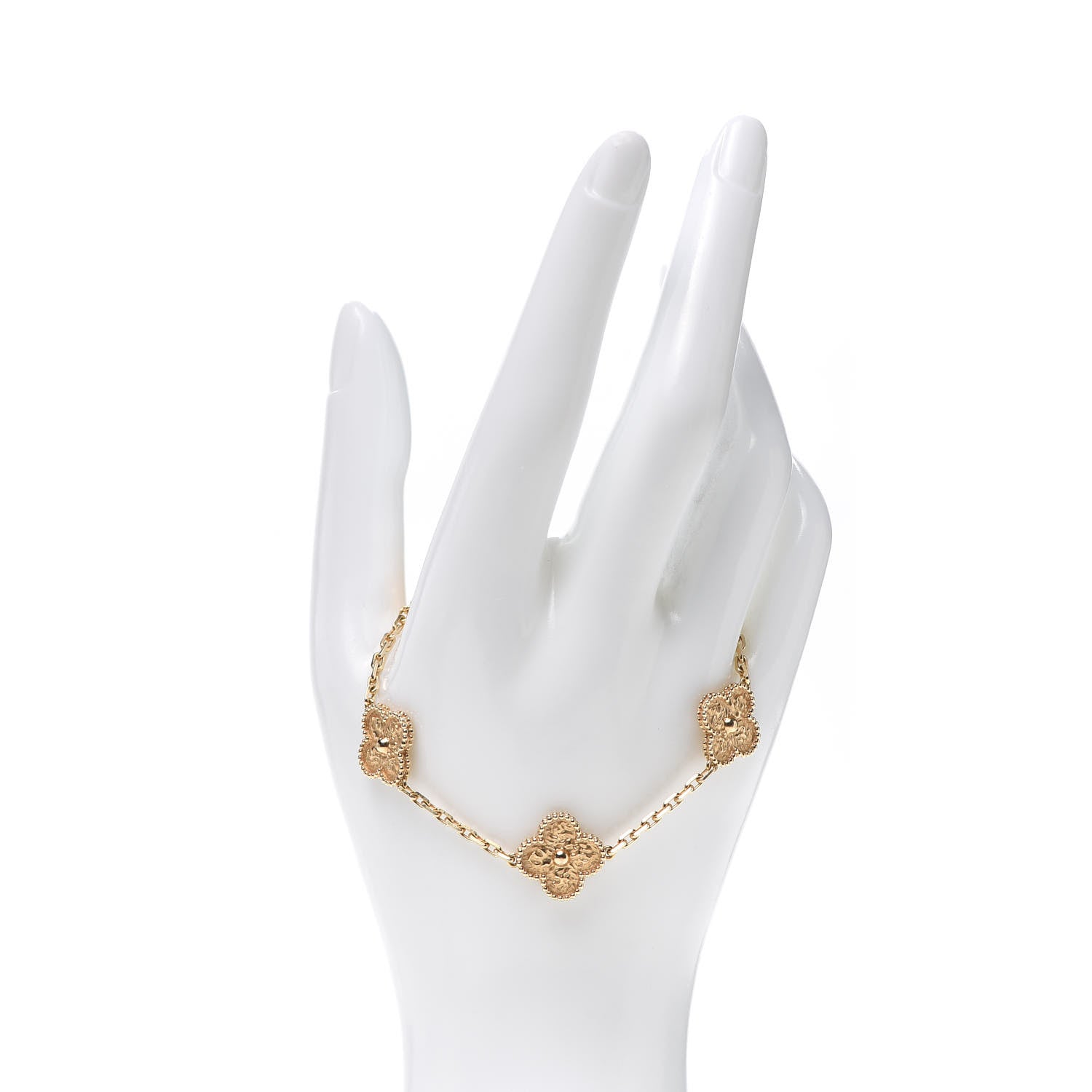 Van Cleef & Arpels 18K Yellow Gold 5 Motifs Vintage Alhambra Bracelet 2 of 6