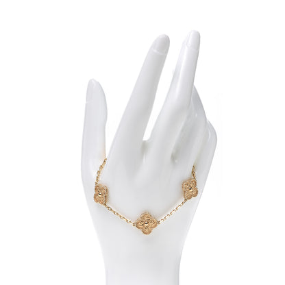 Van Cleef & Arpels 18K Yellow Gold 5 Motifs Vintage Alhambra Bracelet 2 of 6