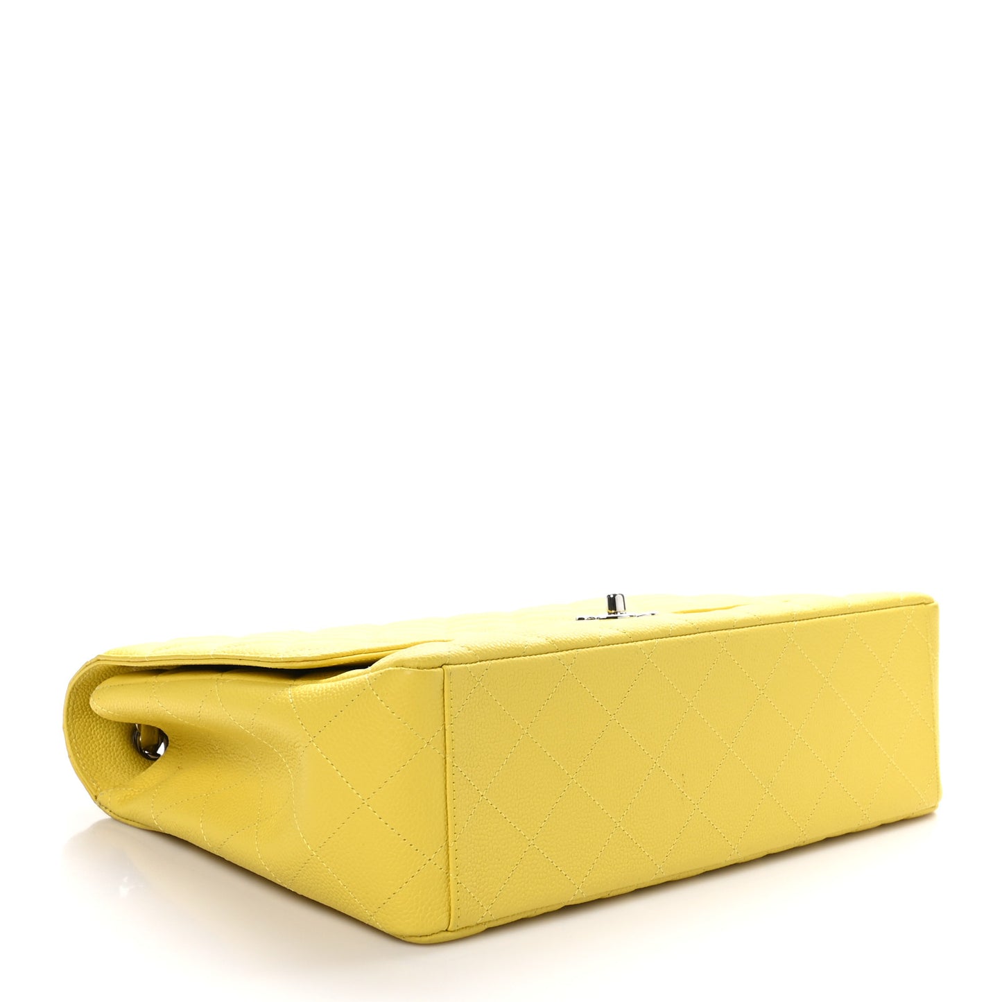Caviar Quilted Maxi Single Flap Yellow