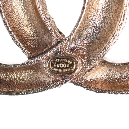 Chanel Crystal CC Brooch Light Gold 4 of 4