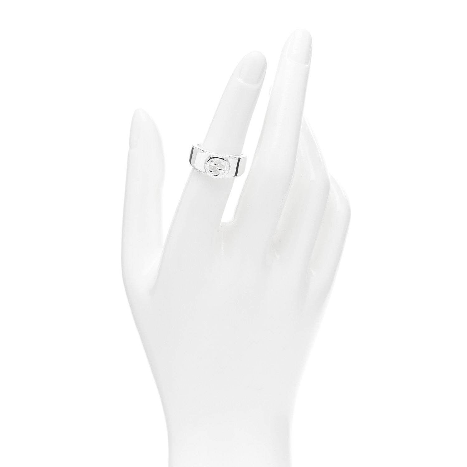 Gucci Sterling Silver Interlocking G Ring 52 6 2 of 4