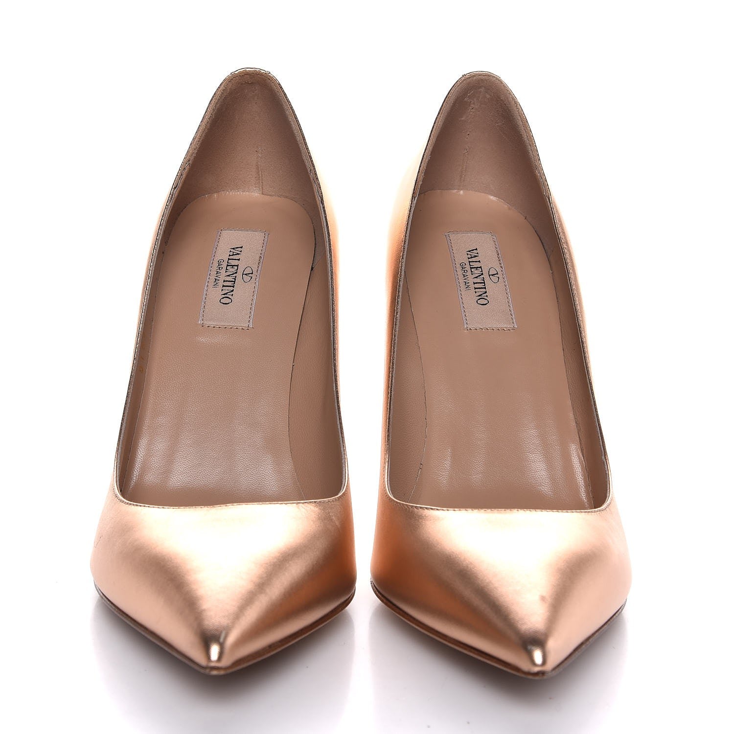 Valentino Garavani Metallic Nappa Rockstud New Plain 100mm Pumps 39.5 Rame 2 of 14