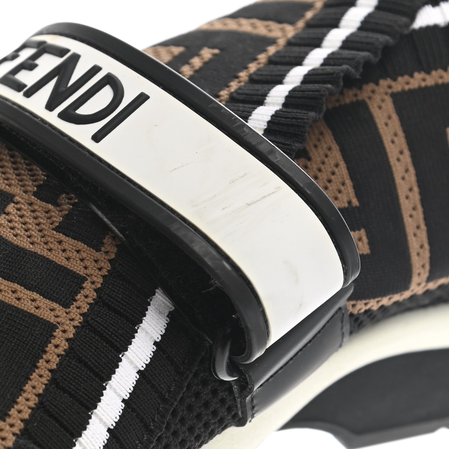 Stretch Yarn FF Stiff Band Rockoko Sneakers 36 Black White Tobacco