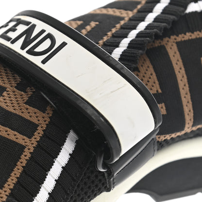 Fendi Stretch Yarn FF Stiff Band Rockoko Sneakers 36 Black White Tobacco 11 of 12