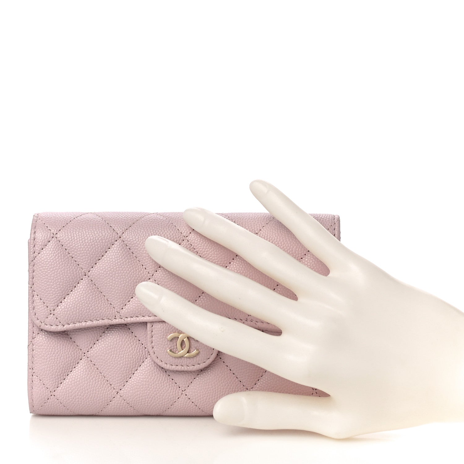Chanel Caviar Quilted Medium Flap Wallet Light Pink 2 of 12