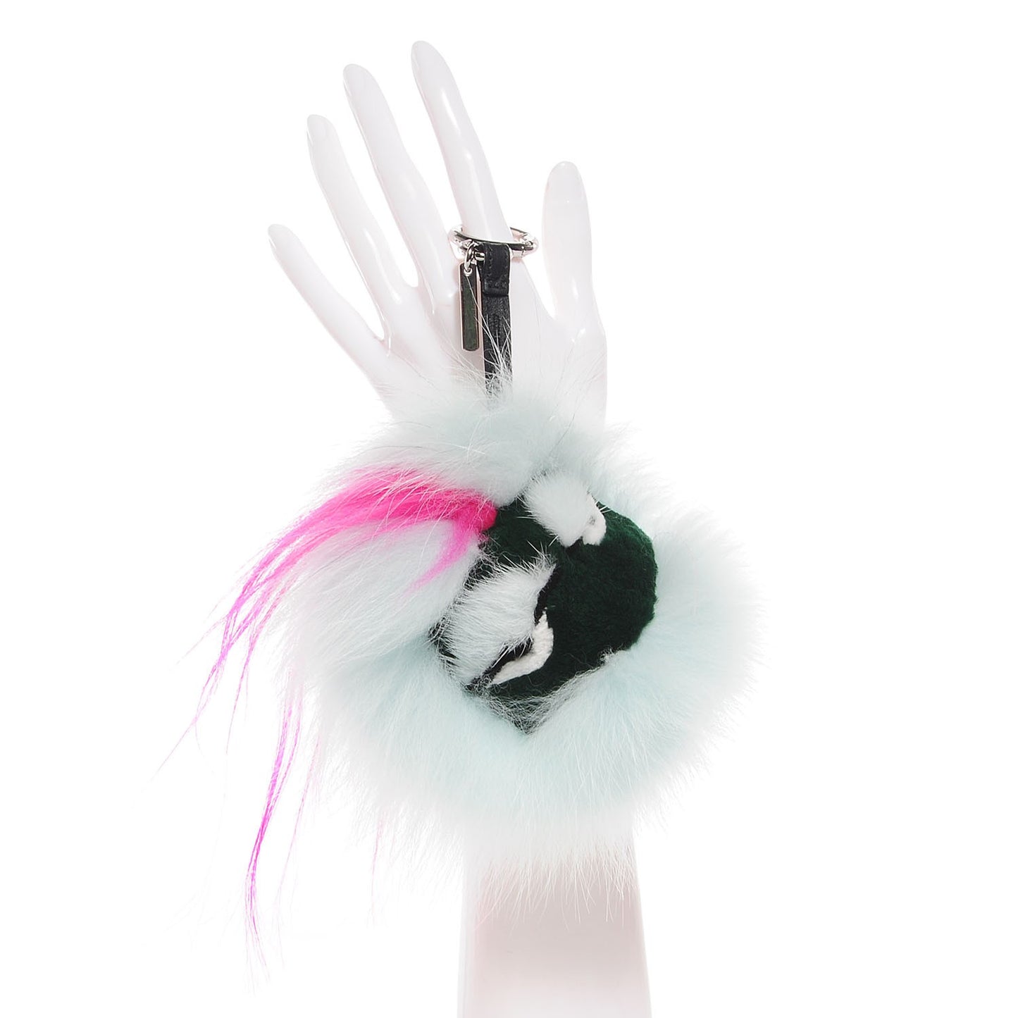 Fox Rabbit Goat Mink Fur Vitello Flamingo Bagood Monster Bag Bug Charm Light Blue