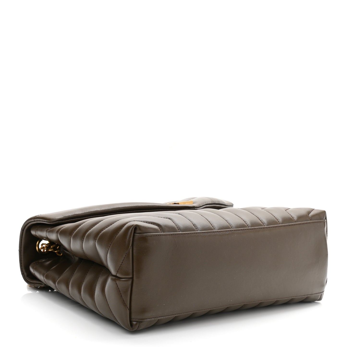 Calfskin Y Quilted Monogram Medium Loulou Chain Satchel Soil Brown