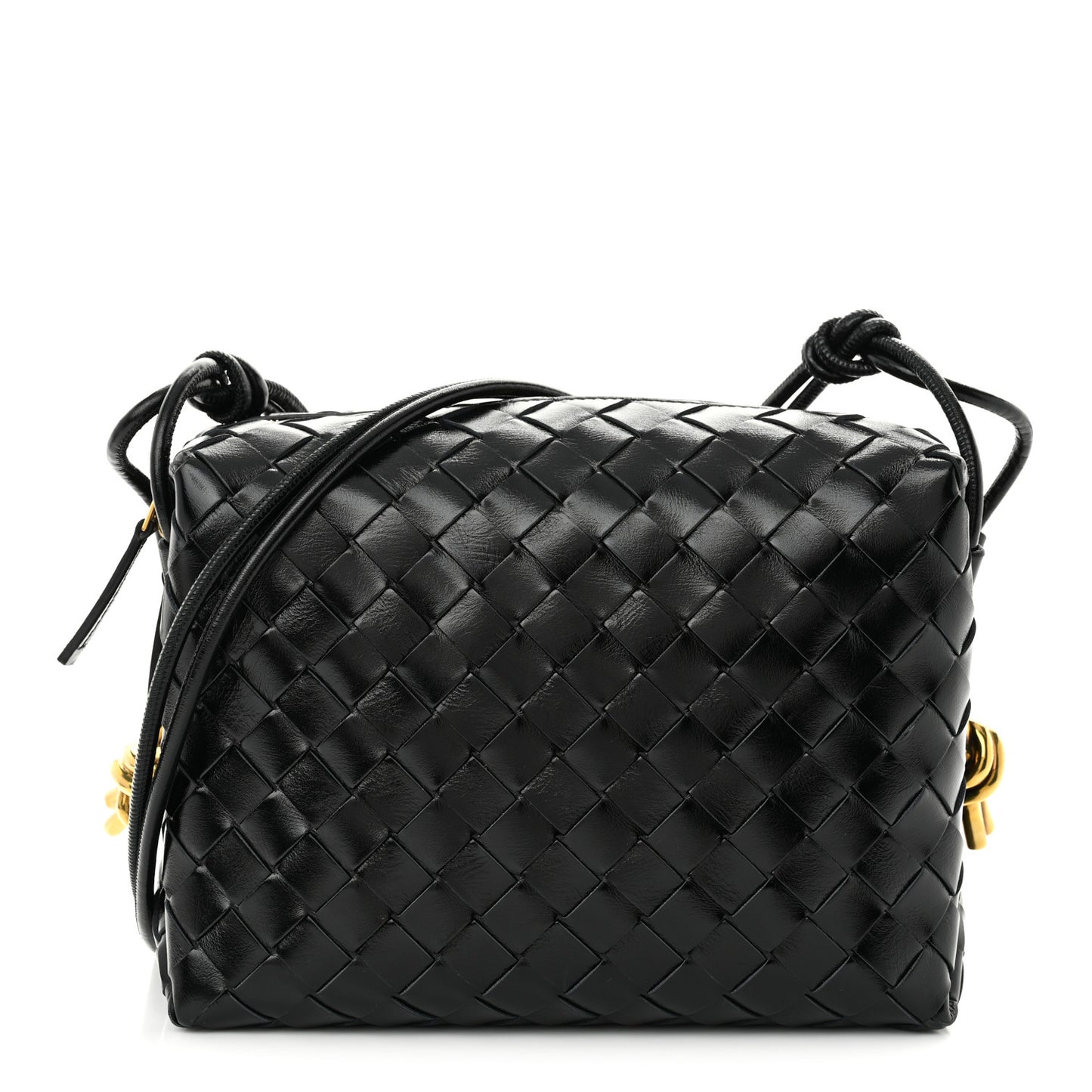 Polished Nappa Intrecciato Knot Small Loop Crossbody Bag Space