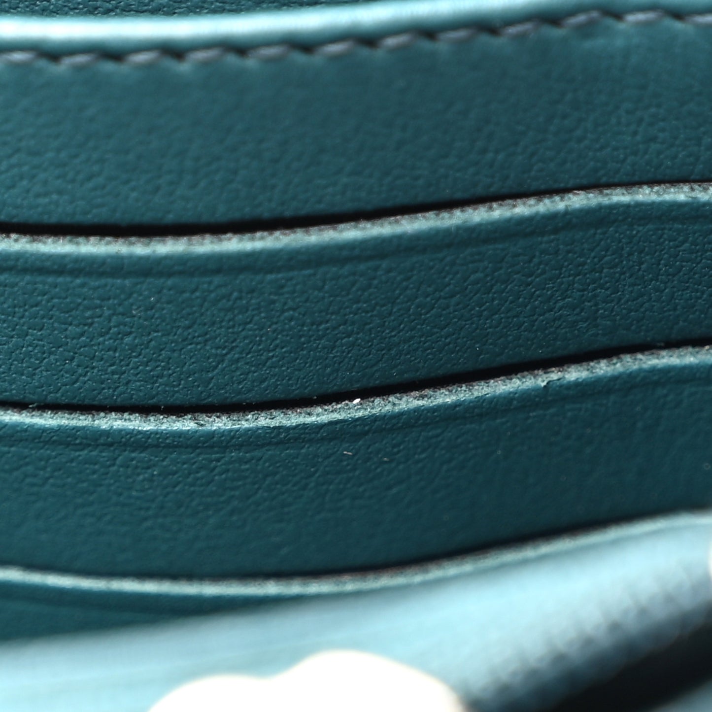 Caviar Quilted Large Gusset Flap Wallet Dark Turquoise