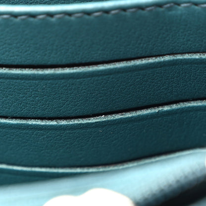 Chanel Caviar Quilted Large Gusset Flap Wallet Dark Turquoise 12 of 15