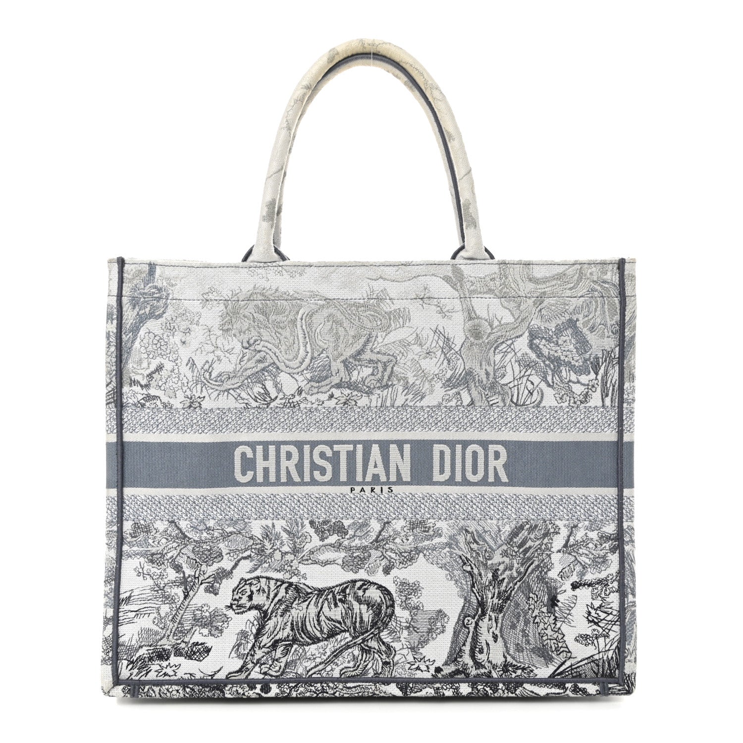 Christian Dior Gradient Canvas Embroidered Large Dioriviera Toile De Jouy Book Tote Blue 1 of 9