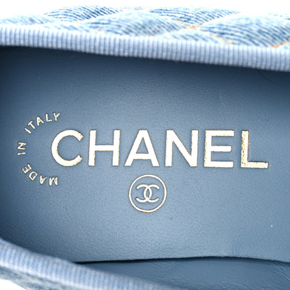 Chanel Denim Quilted CC Cap Toe Ballerina Flats 40.5 Light Blue 9 of 9
