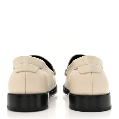 Saint Laurent Calfskin Penny Loafers 40.5 Pearl 5 of 14