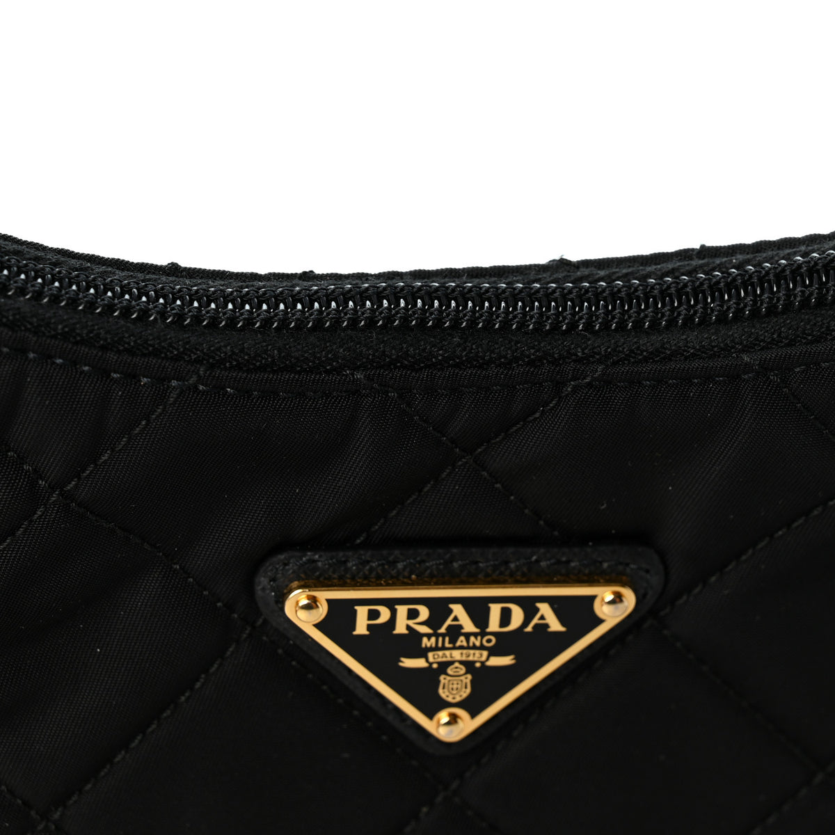 Tessuto Nylon Stitched Shoulder Bag Black