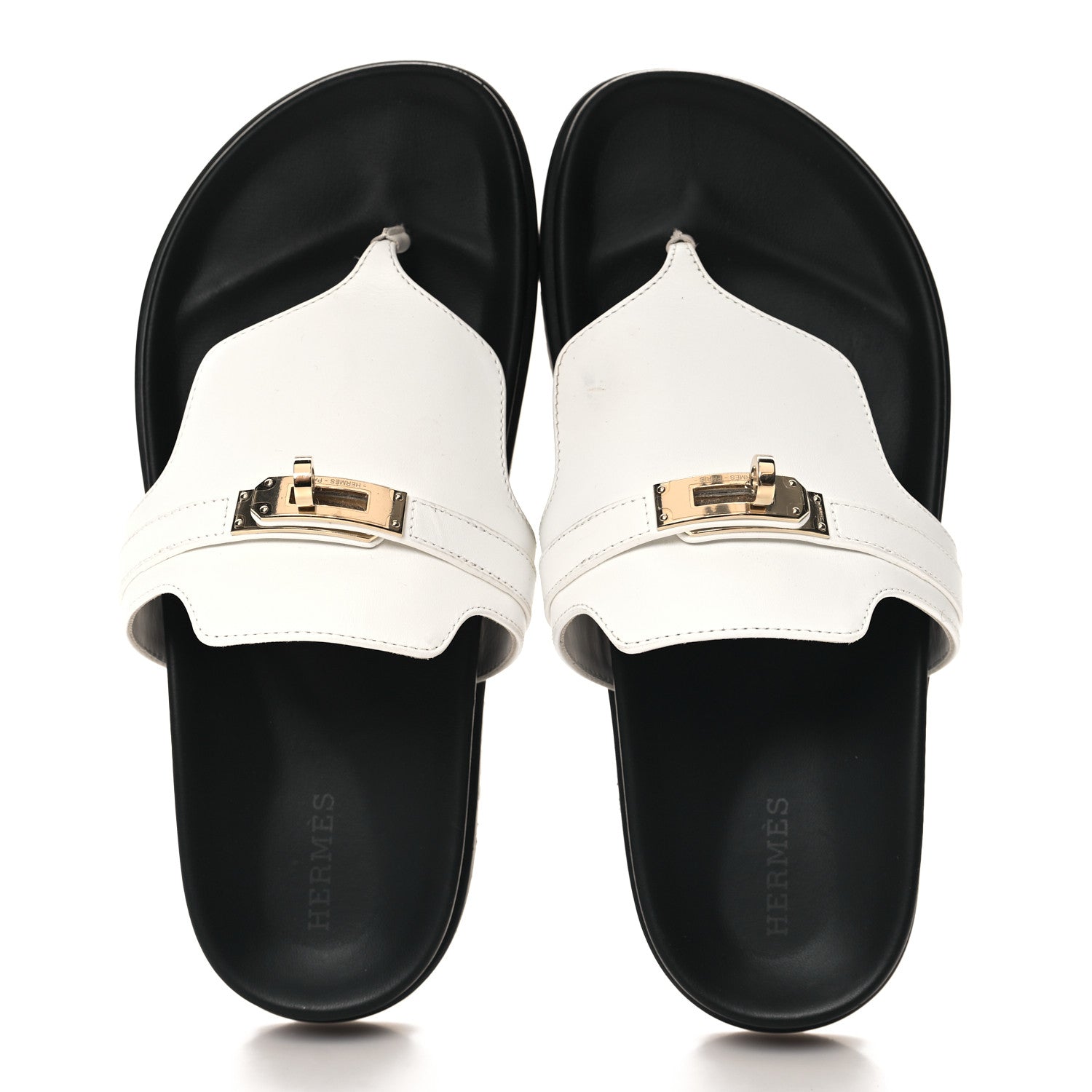 Hermes Calfskin Womens Empire Sandals 37 White 2 of 10