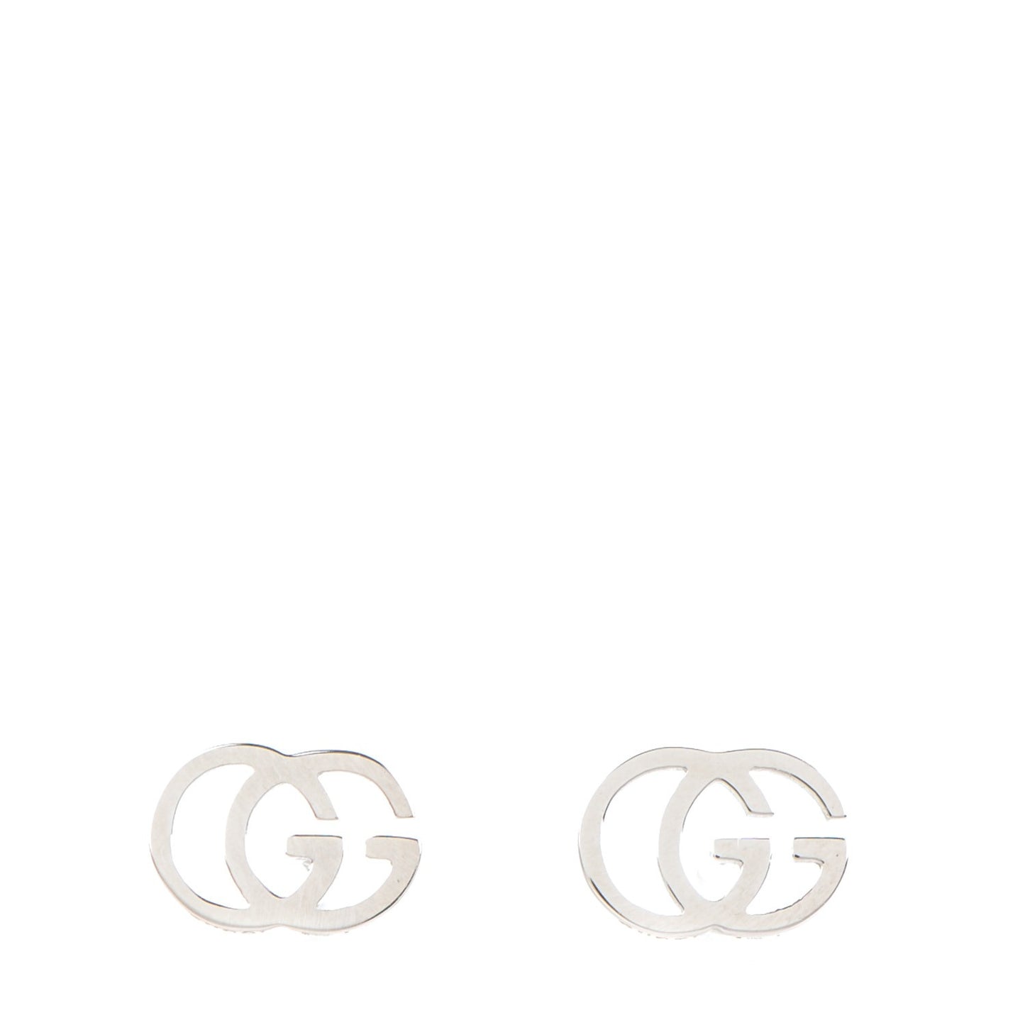 18K White Gold GG Tissue Stud Earrings