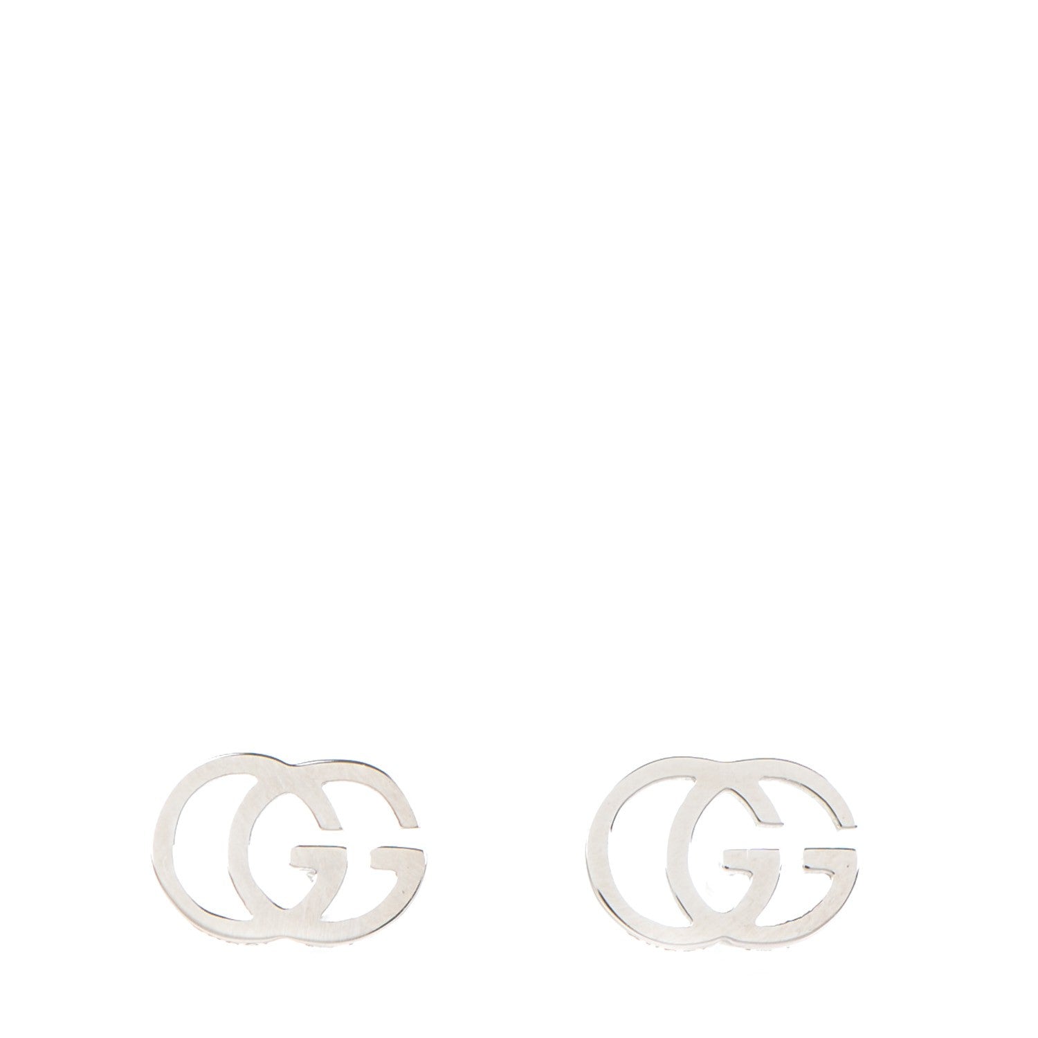 Gucci 18K White Gold GG Tissue Stud Earrings 1 of 6