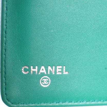 Chanel Caviar Yen Wallet Bi-Color Blue and Green 7 of 8