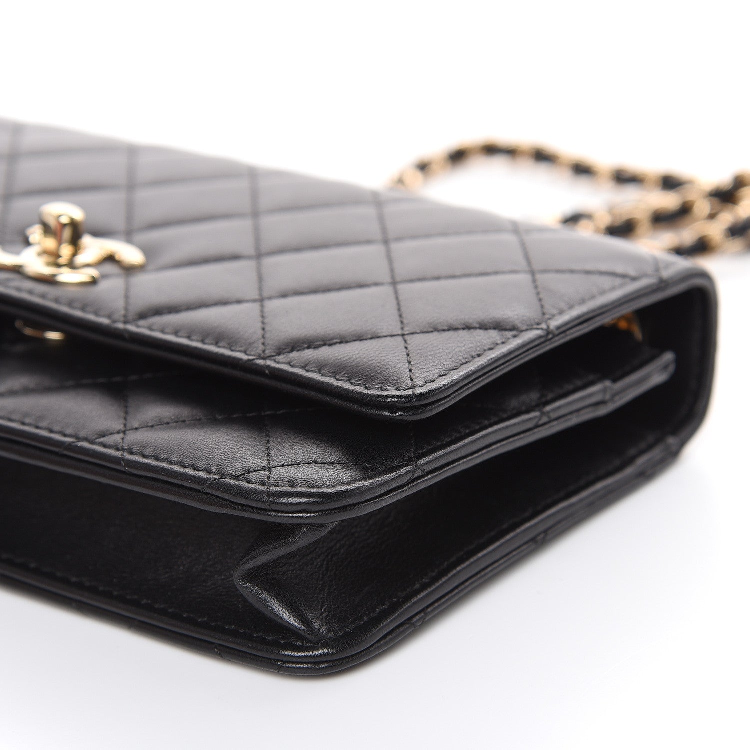 Chanel Lambskin Quilted Trendy CC Wallet On Chain WOC Black 10 of 16