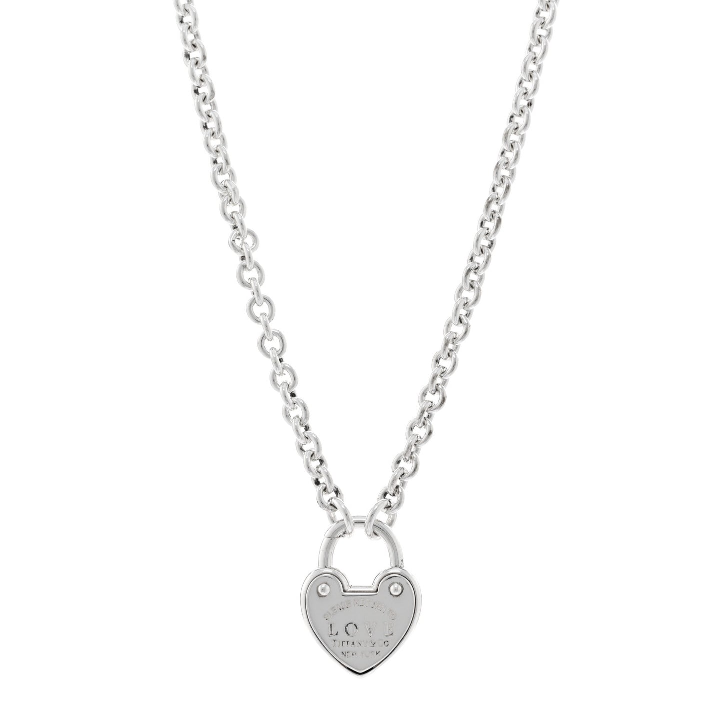 Sterling Silver Return To Tiffany Love Heart Lock Pendant Necklace