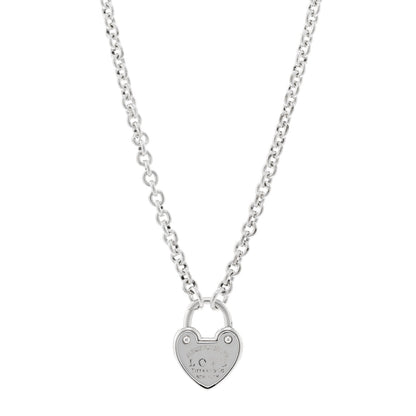 Tiffany Sterling Silver Return To Tiffany Love Heart Lock Pendant Necklace 1 of 4