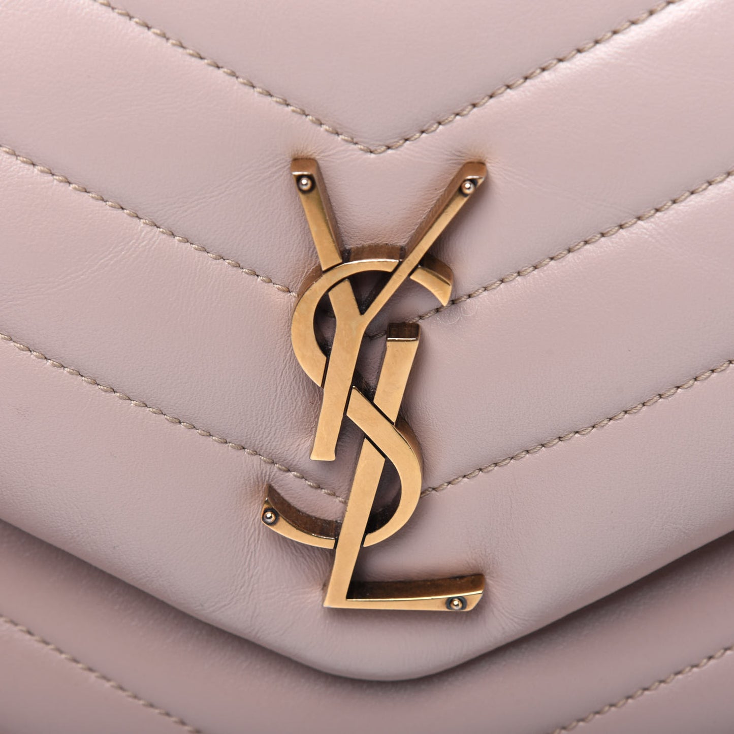 Calfskin Y Quilted Monogram Medium Loulou Chain Satchel Light Natural
