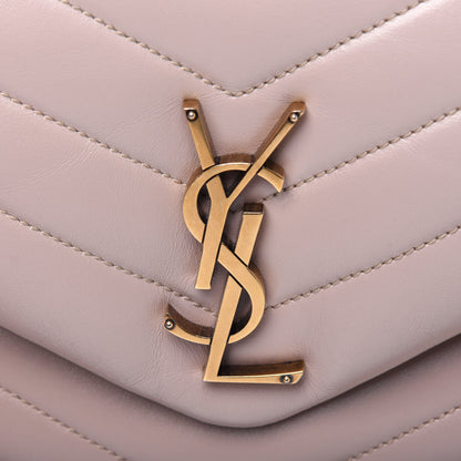 Saint Laurent Calfskin Y Quilted Monogram Medium Loulou Chain Satchel Light Natural 17 of 18