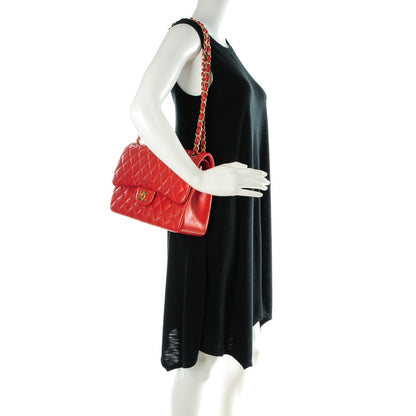 Chanel Pearly Caviar Quilted Jumbo Double Flap Orange 2 of 8