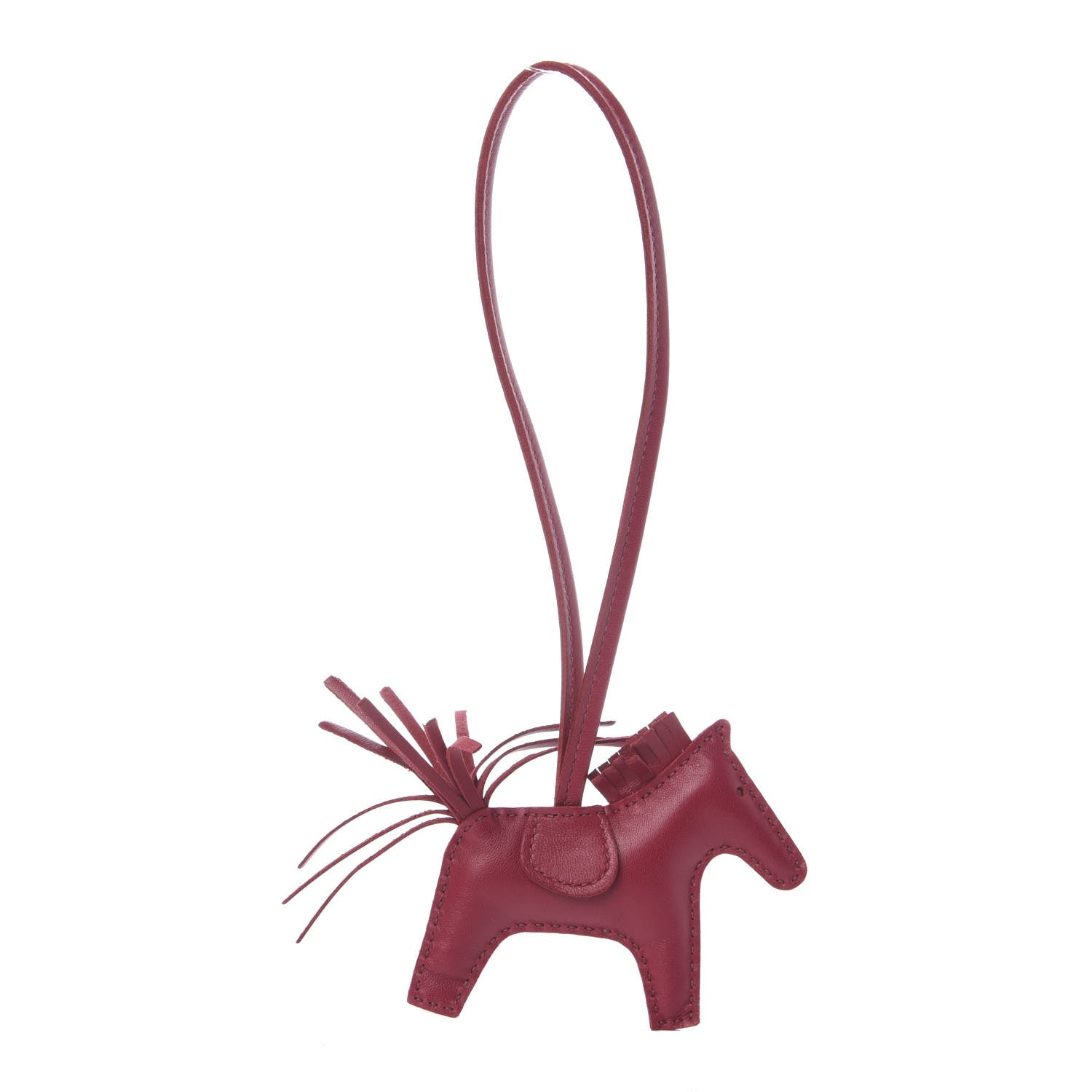 Hermes Milo Lambskin Grigri Rodeo Horse Bag Charm PM Rubis 1 of 4