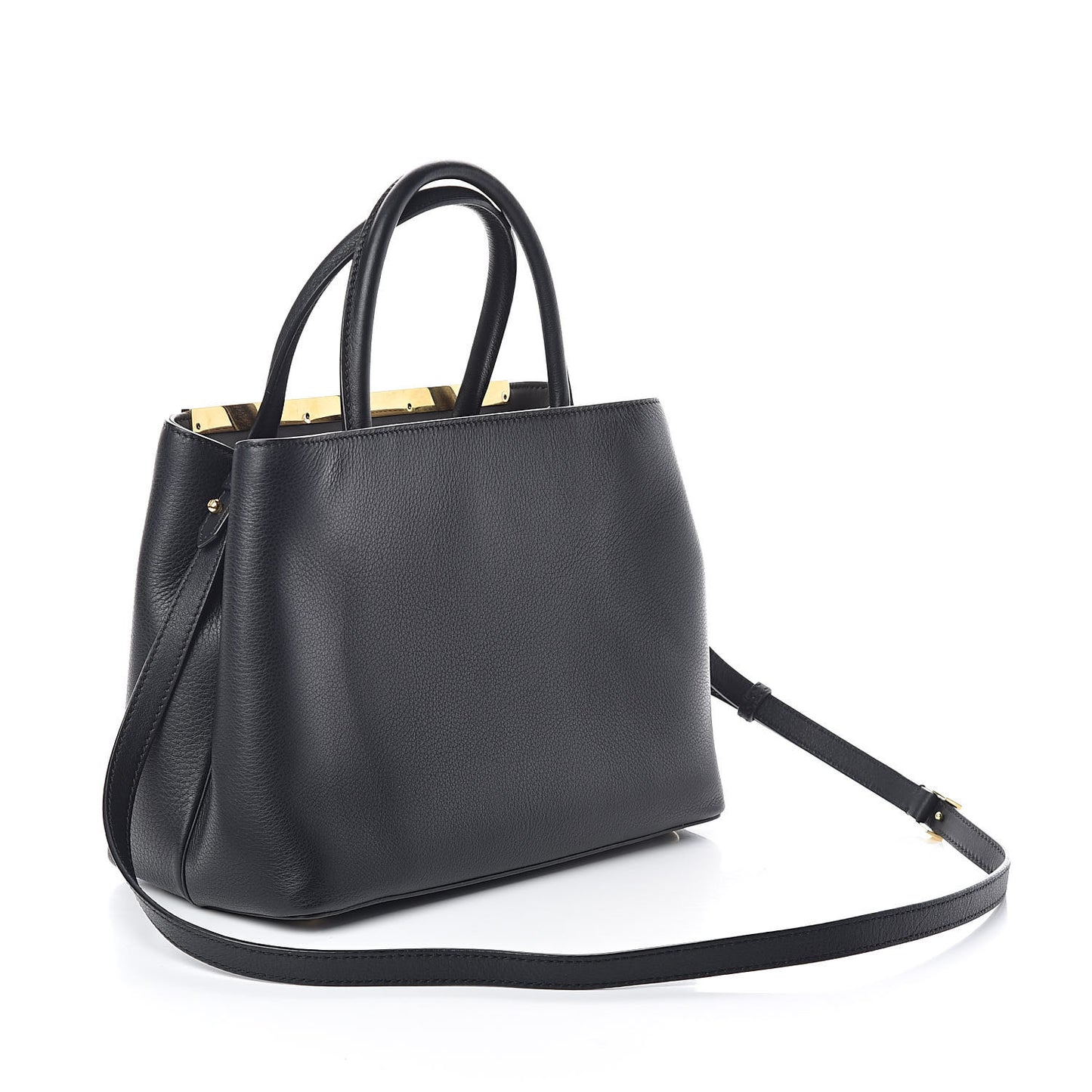 Vitello Dolce Century Petite 2Jours Tote Black Carbone