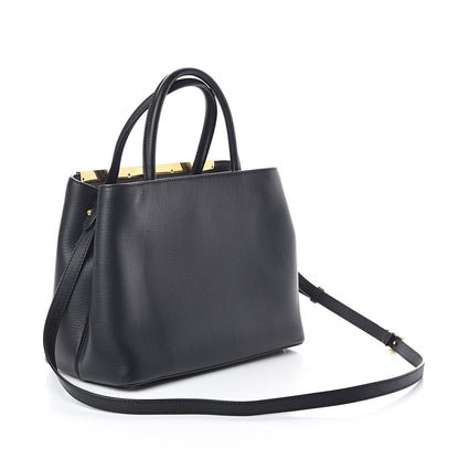 Fendi Vitello Dolce Century Petite 2Jours Tote Black Carbone 3 of 9