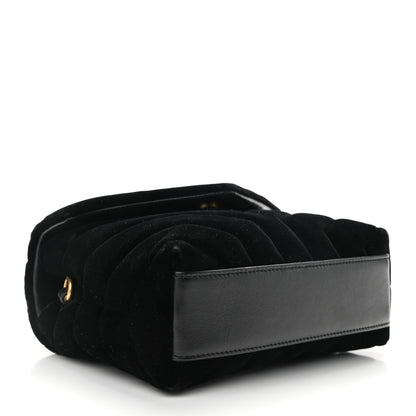 Saint Laurent Velvet Y Quilted Monogram Toy Loulou Chain Satchel French Black 4 of 11