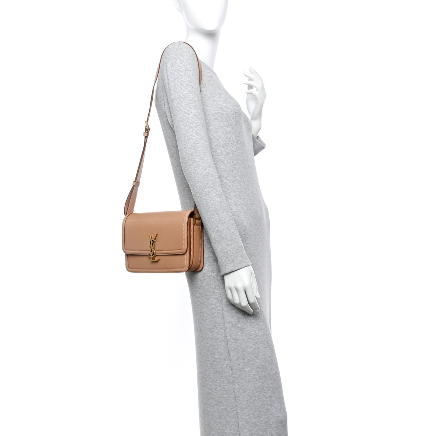 Box Calfskin Monogram Medium Solferino Satchel Natural Tan