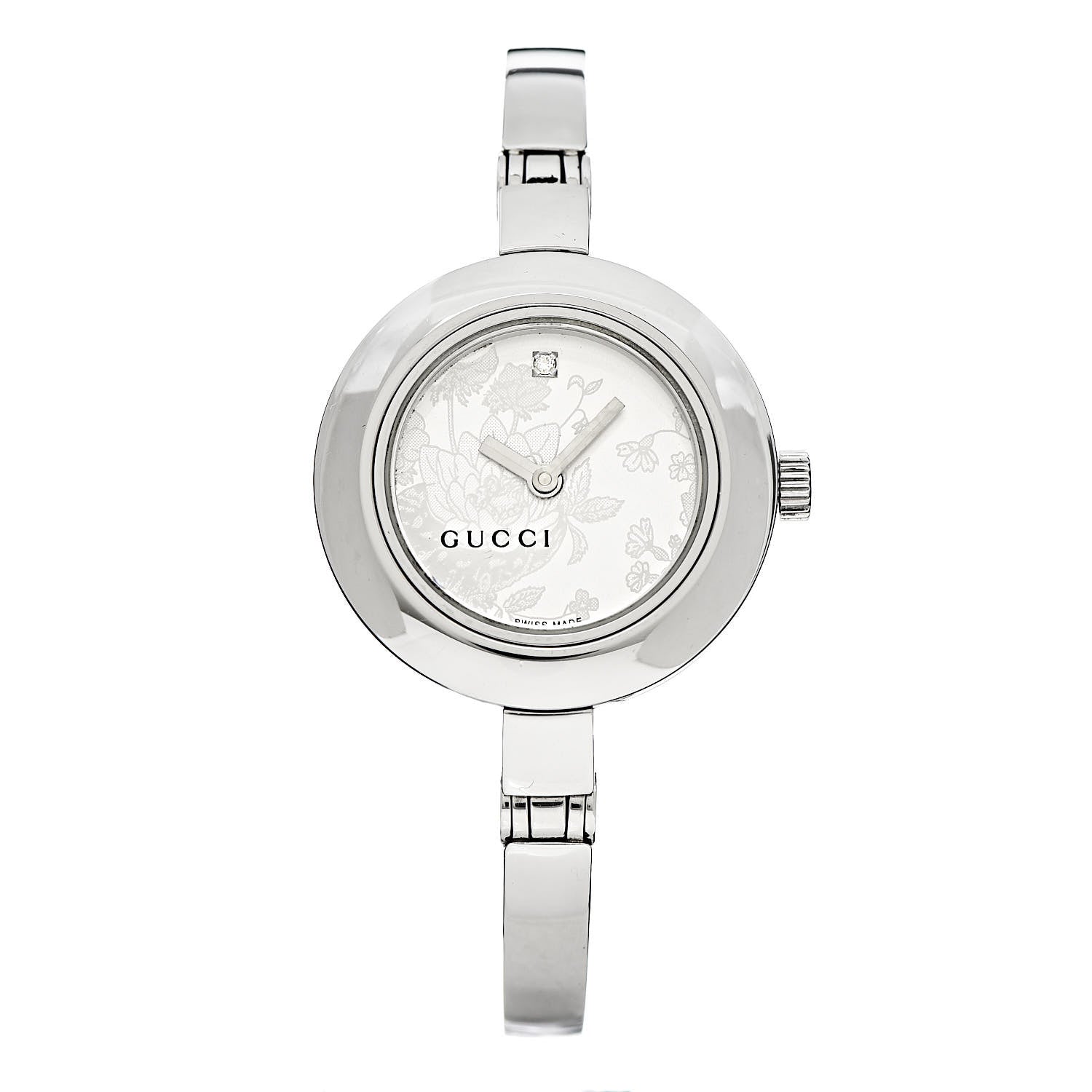 Gucci Stainless Steel Diamond 25mm 105 Series Floral Quartz Watch 1 of 5