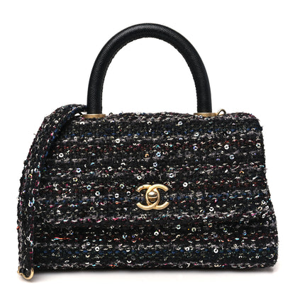 Chanel Tweed Sequin Mini Coco Handle Flap Black 1 of 10